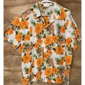 Vintage Local Colour XL Hibiscus Hawaiian Button Shirt Vacation Tropical Aloha
